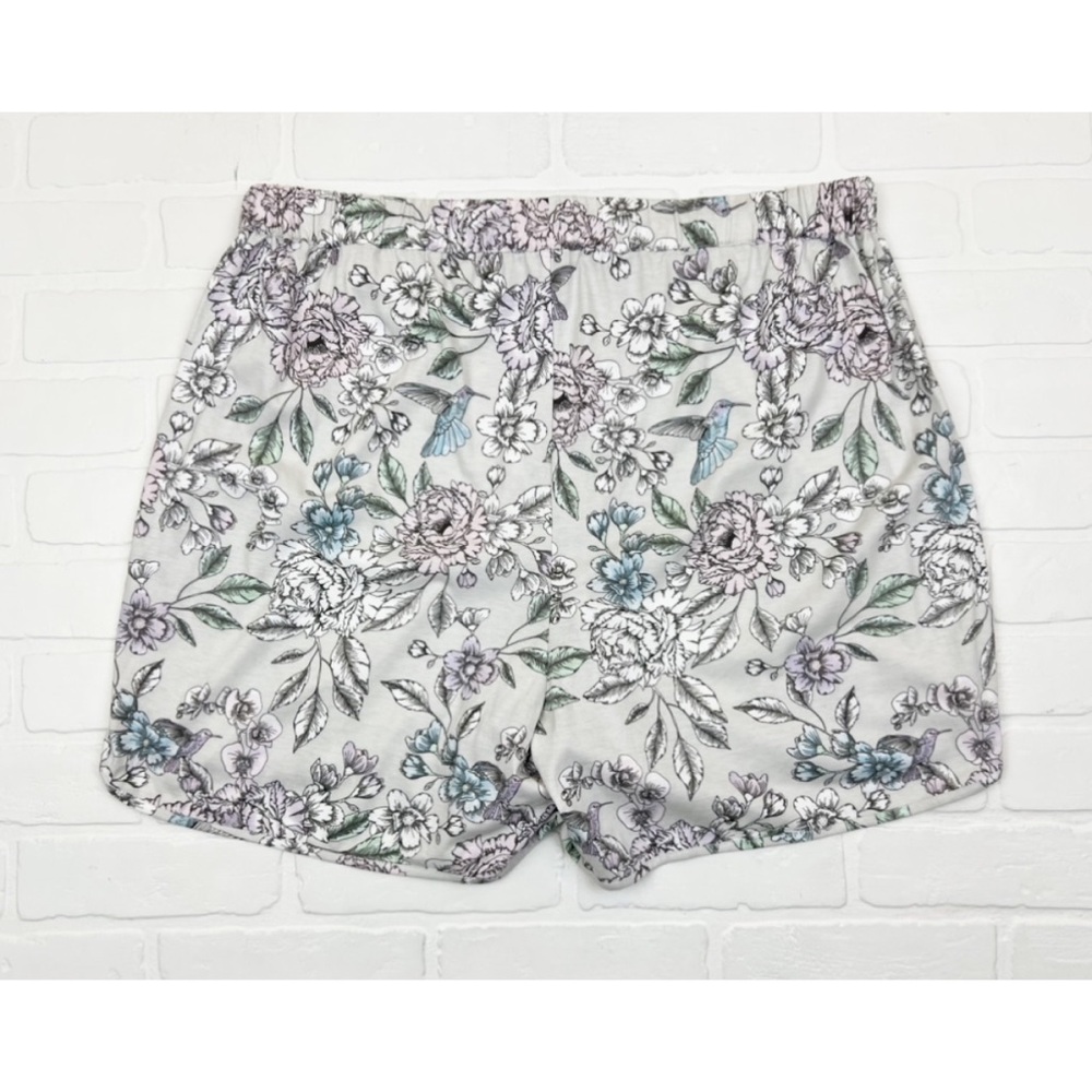 NWOT J Jill Floral Humming Bird Pull On Lounge Sleep Shorts Gray XL - Picture 2 of 4